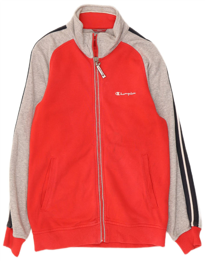 Giacca da tuta da uomo CHAMPION piccola in cotone color block rosso