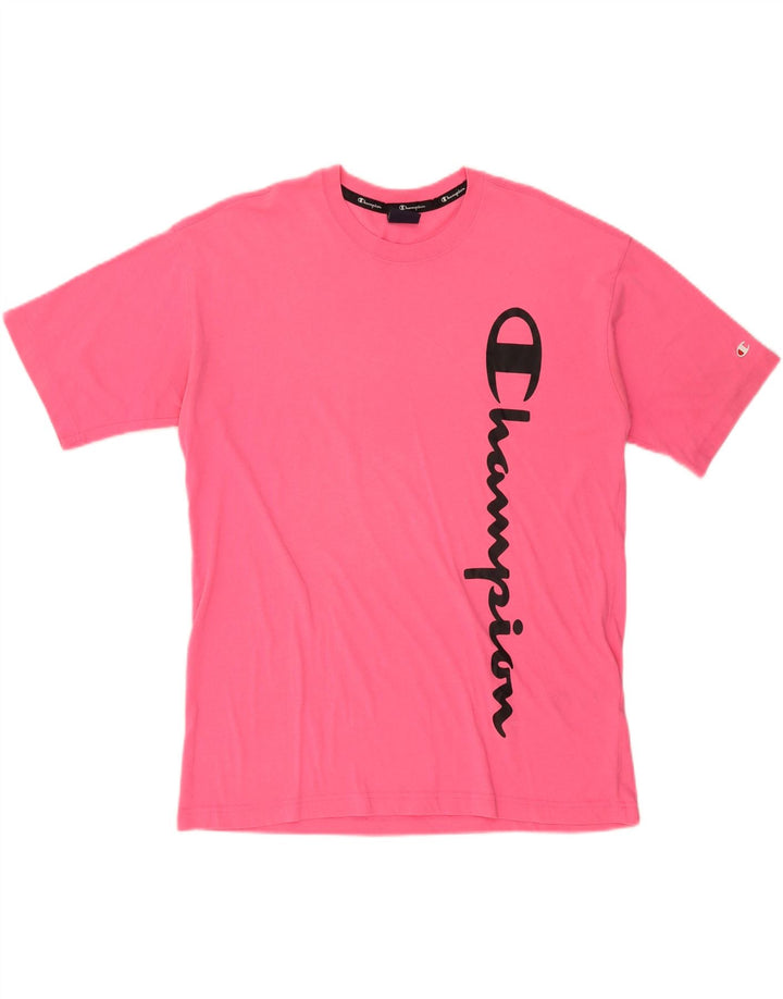 T-shirt grafica da uomo CHAMPION Top in cotone rosa medio