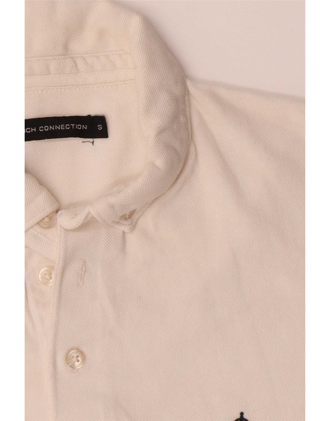 Polo grafica da uomo French Connection piccola in cotone bianco sporco