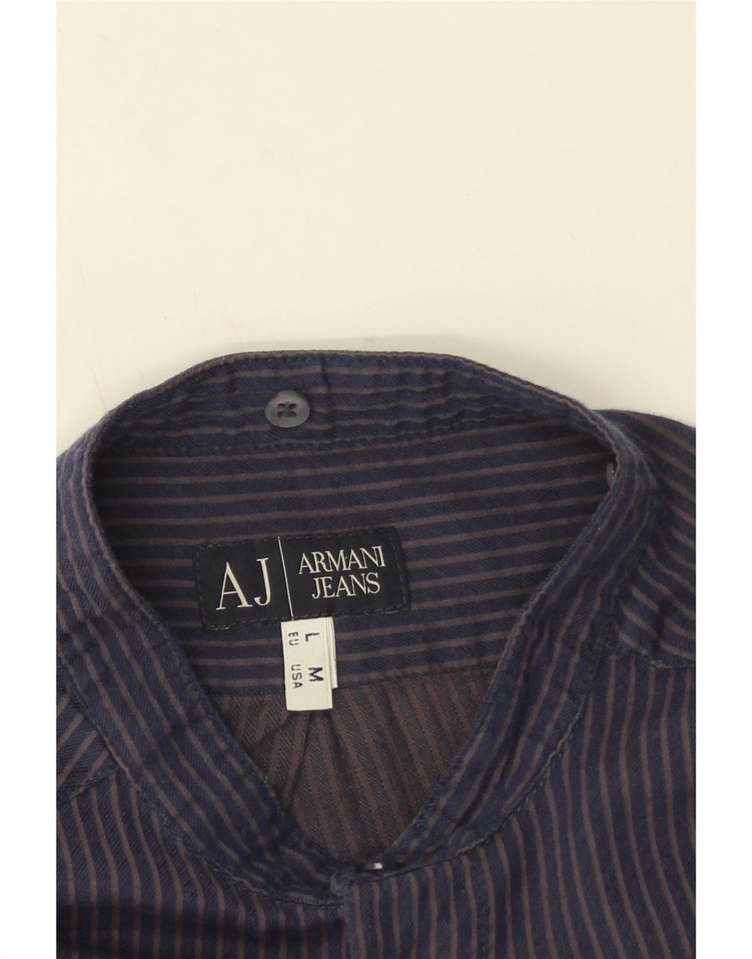 Camicia da uomo Armani Jeans grande gessato blu navy