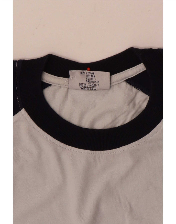 T-shirt Fila da uomo Top Large in cotone color block grigio