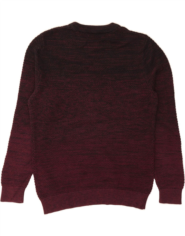 JACK & JONES Mens Crew Neck Jumper Sweater Medium Burgundy Cotton Vintage Jack & Jones and Second-Hand Jack & Jones from Messina Hembry 