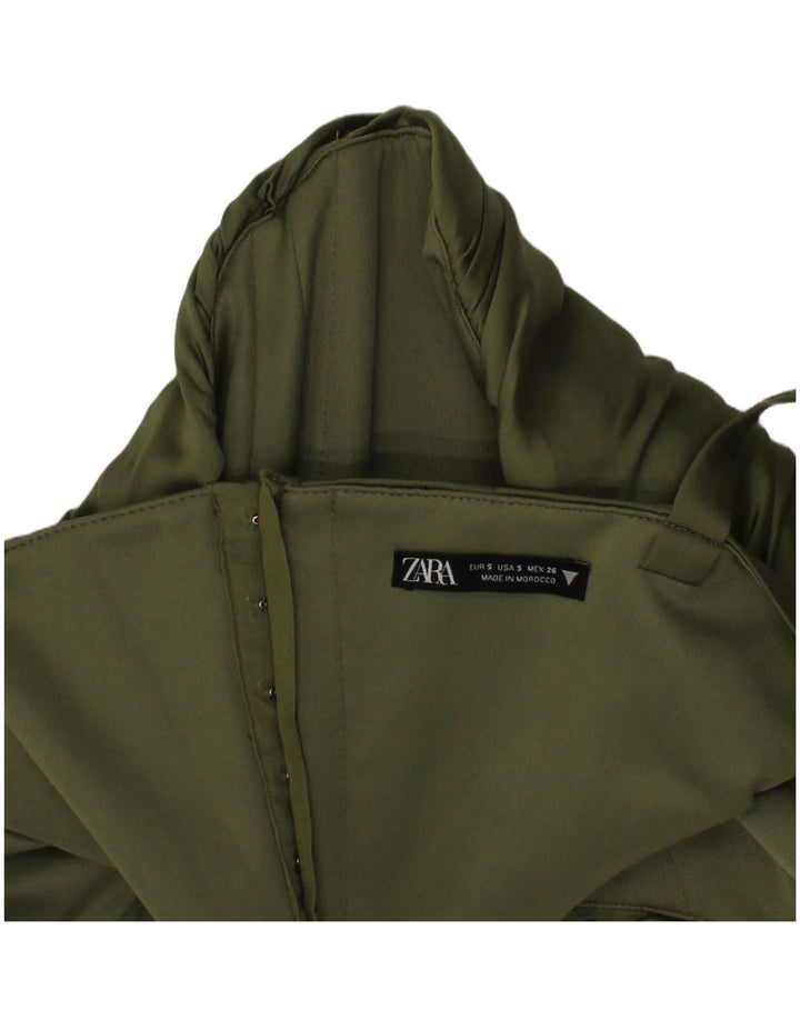 Top corto a corsetto Zara da donna piccolo color kaki