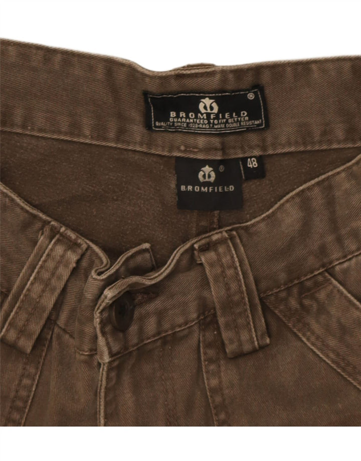 Pantaloni cargo dritti da uomo Bromfield IT 48 medio W30 L27 cotone marrone