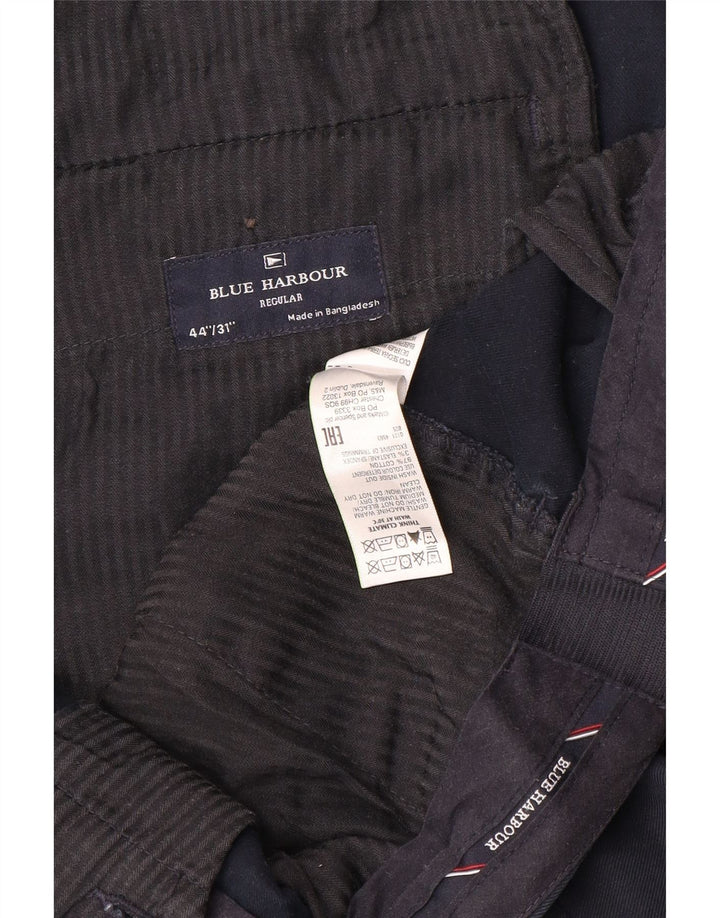 Pantaloni chino da uomo Marks & Spencer Blue Harbour W44 L31 Blu Navy