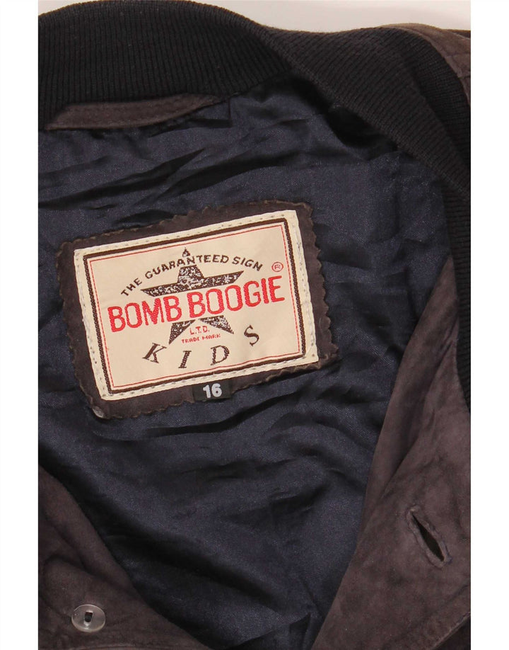 Bomber Bomb Boogie per ragazzi in pelle scamosciata 15-16 anni Colorblock grigio