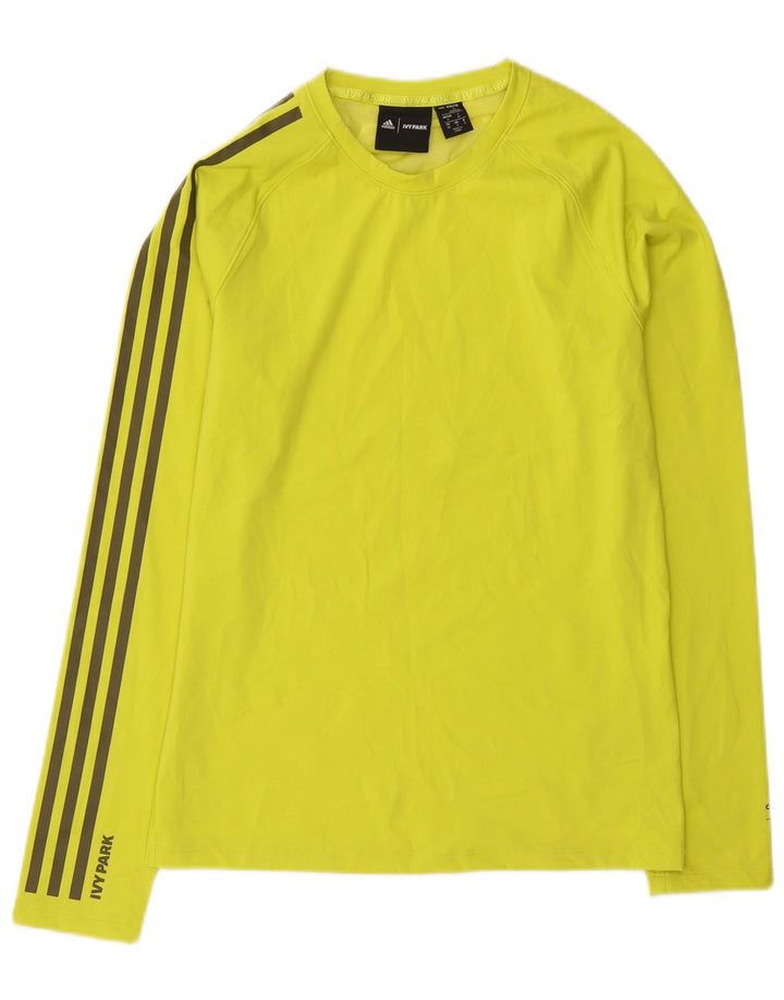 Adidas Ivy Park Top trasparente da uomo a maniche lunghe in poliestere giallo