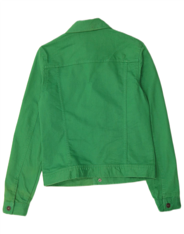 BENETTON Boys Denim Jacket 11-12 Years 2XL Green Cotton
