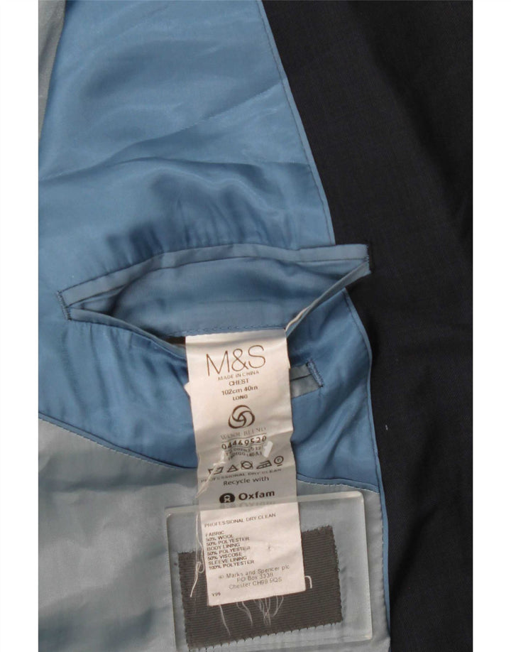 Giacca blazer a 2 bottoni da uomo Marks & Spencer UK 40 media blu navy classica