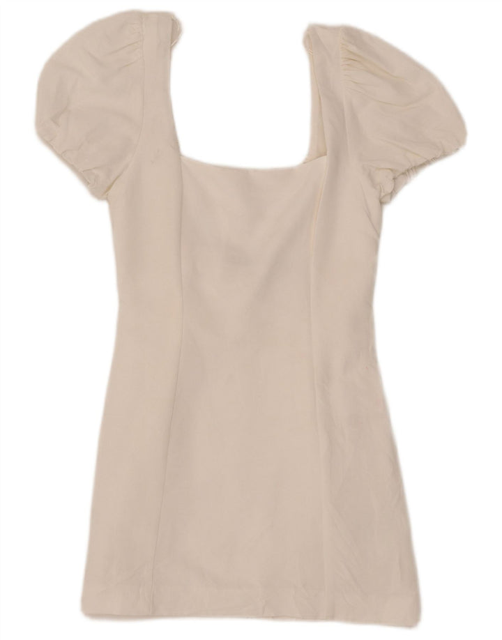 Abito tubino Zara da donna UK 8 piccolo in viscosa bianca