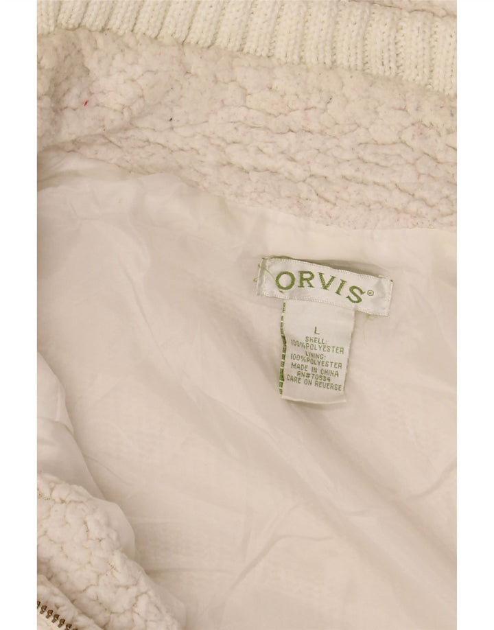 ORVIS Womens Fleece Gilet UK 16 Large Off White Polyester Vintage Orvis and Second-Hand Orvis from Messina Hembry 