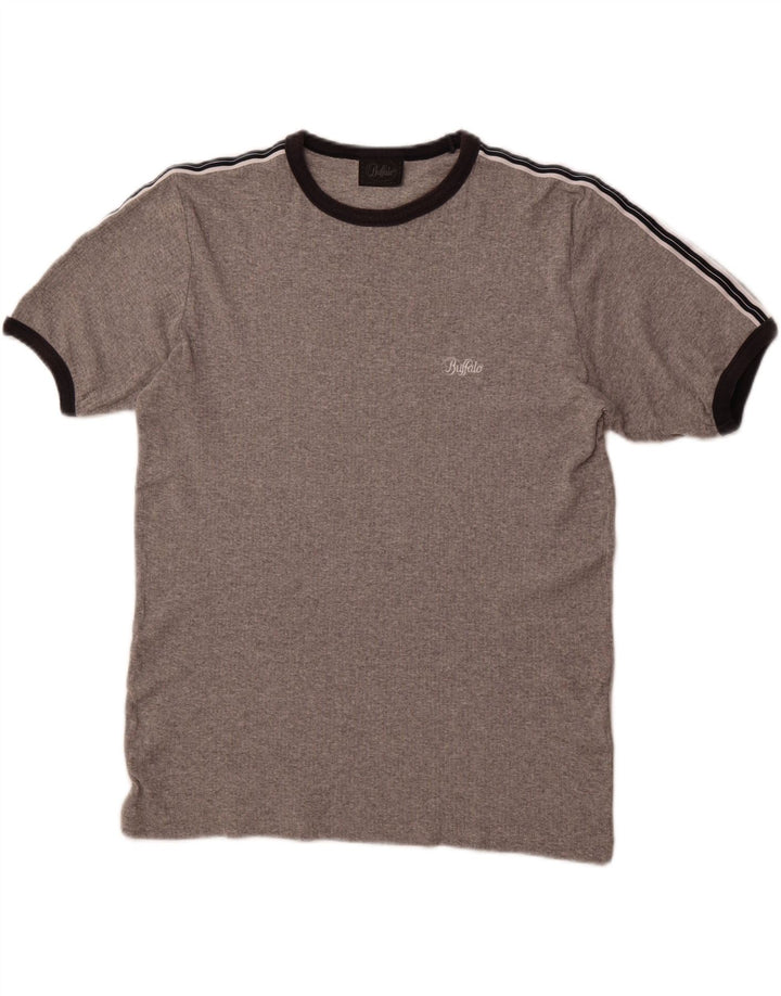 T-shirt da uomo BUFFALO Top in cotone grigio medio