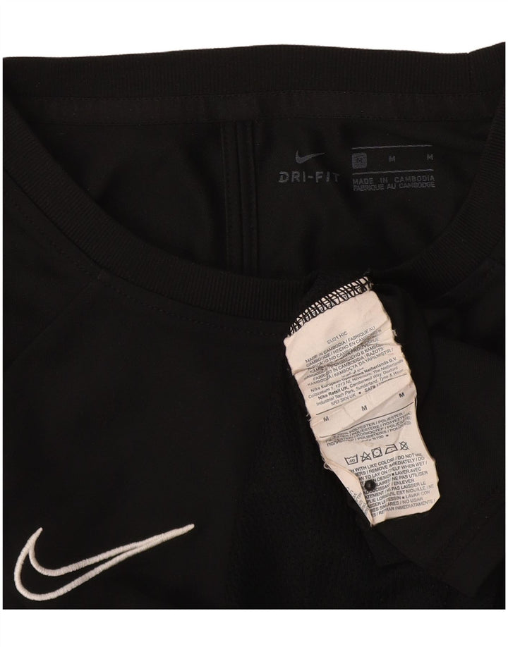 T-shirt Nike da uomo Dri Fit, top in poliestere color block medio nero