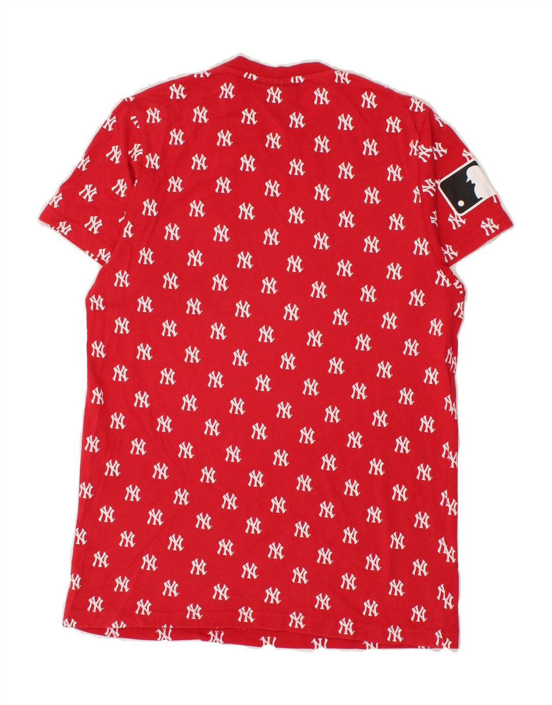 MAJESTIC Mens Abstract Pattern T-Shirt Top Small Red Cotton Vintage Majestic and Second-Hand Majestic from Messina Hembry 
