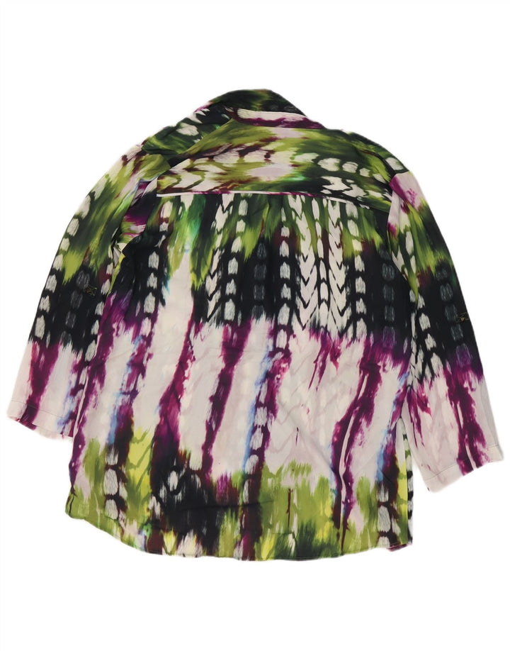 Mossimo Camicia da donna Camicetta UK 16 Grande Poliestere tie-dye multicolore