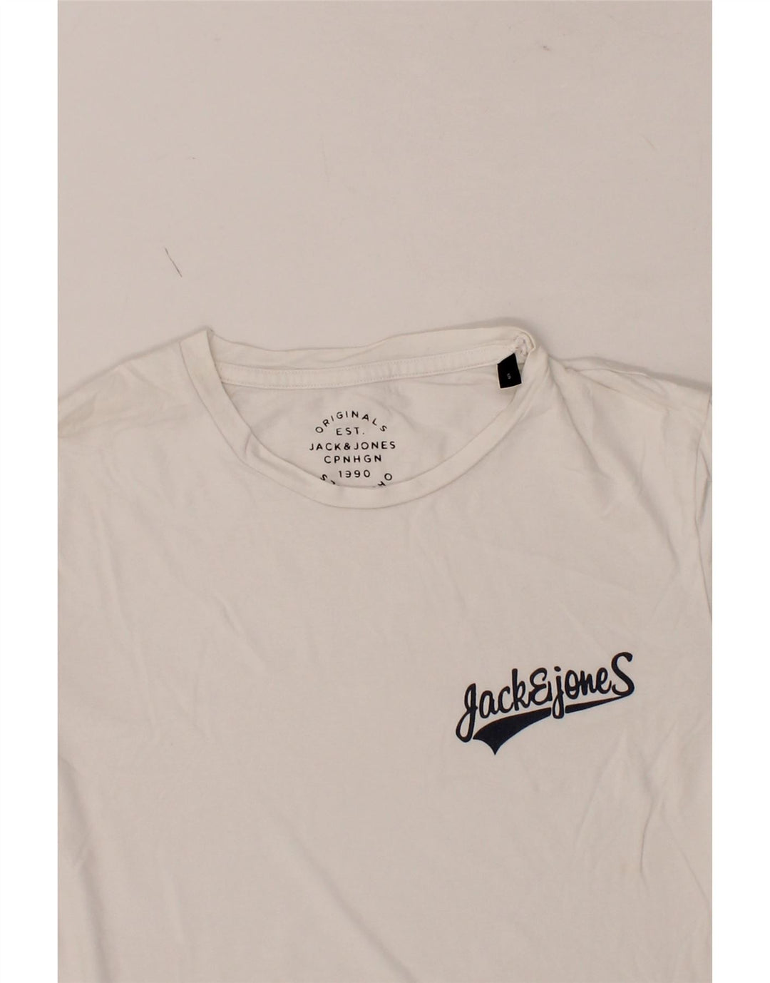 JACK & JONES Mens T-Shirt Top Small White Cotton Vintage Jack & Jones and Second-Hand Jack & Jones from Messina Hembry 