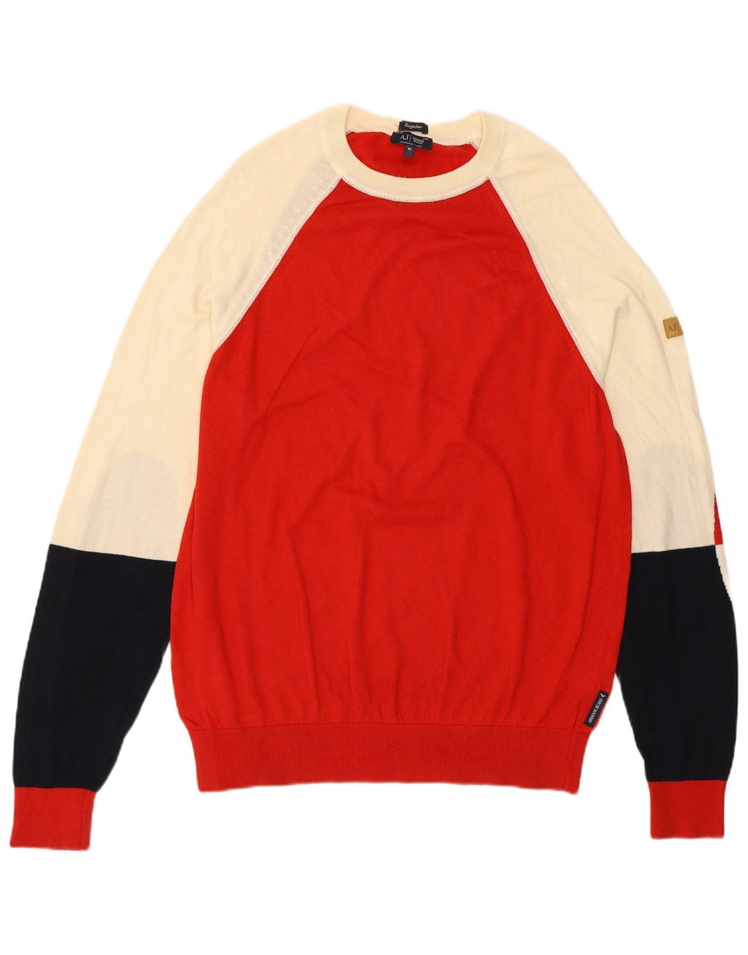 Armani Jeans Uomo Maglione con scollo a barca Maglione color block rosso medio