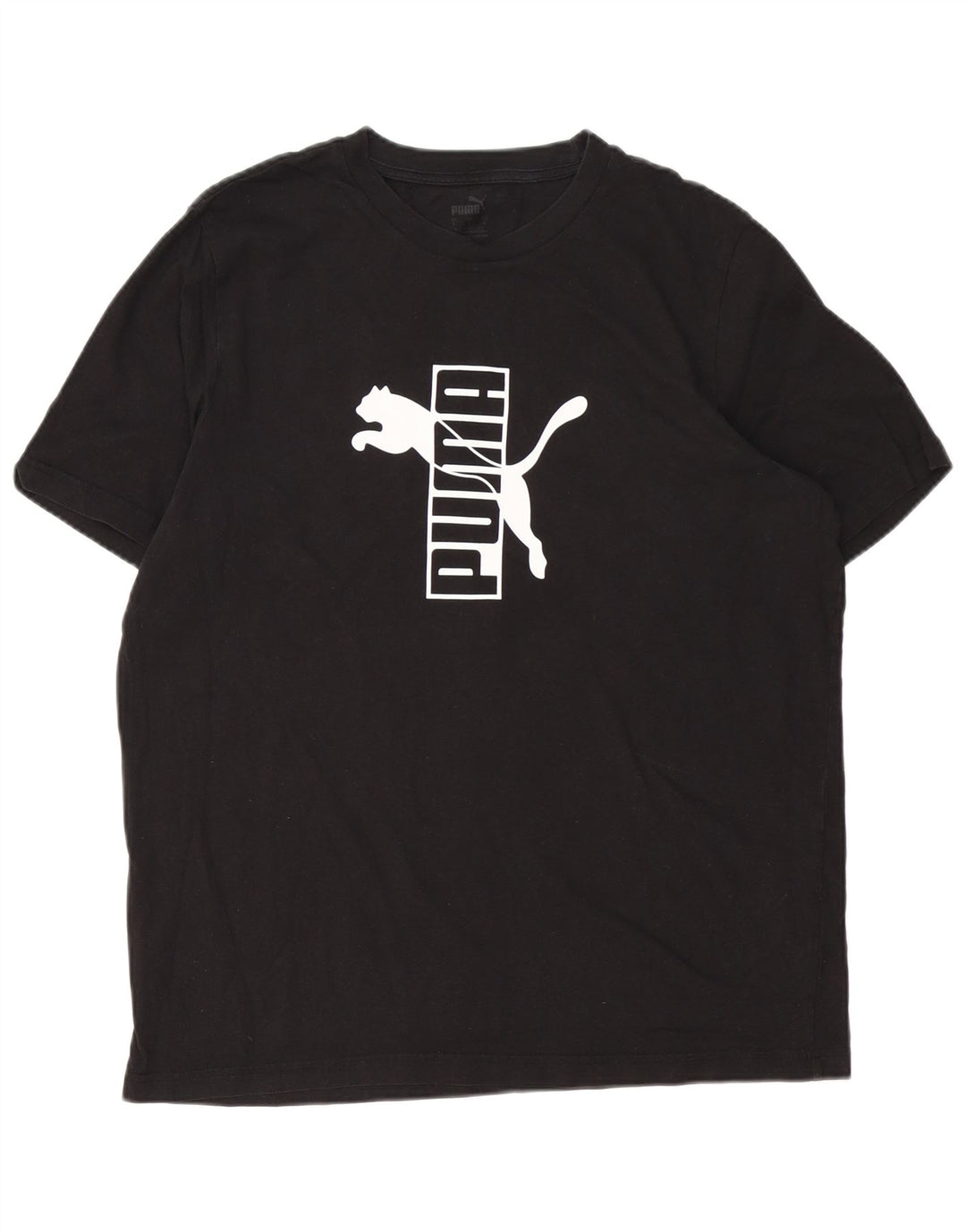 T-shirt grafica da uomo Puma Top grande in cotone nero