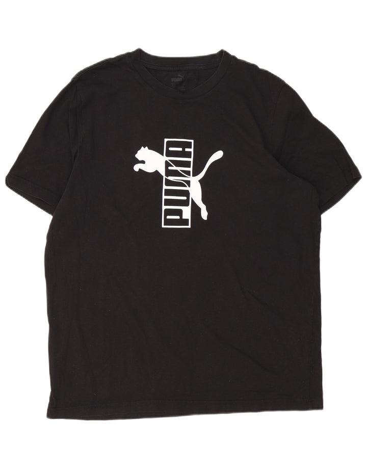 T-shirt grafica da uomo Puma Top grande in cotone nero