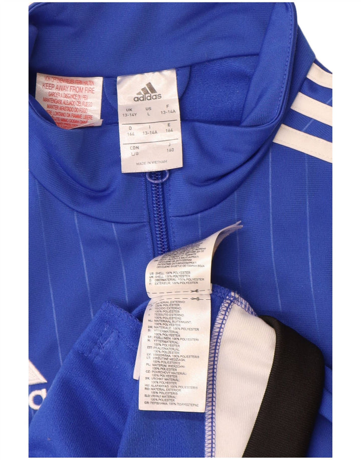 Giacca da tuta da ragazzo Adidas 13-14 anni in poliestere color block blu
