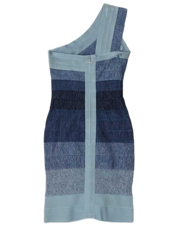 Abito aderente monospalla da donna Herve Leger UK 4 XS Rayon blu