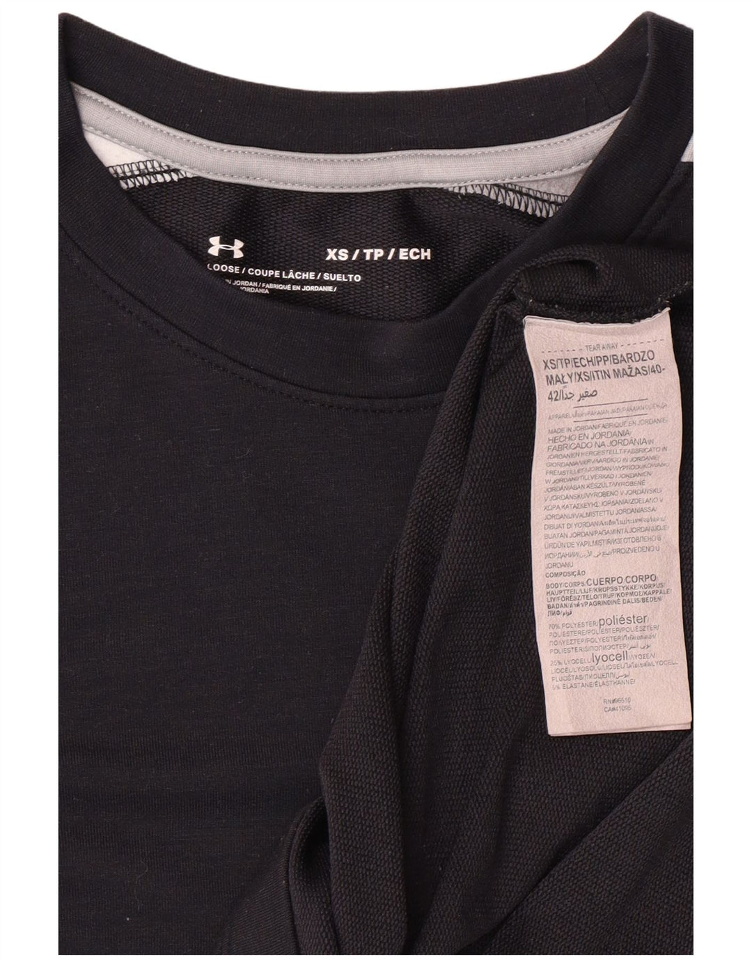 Maglia UNDER ARMOUR da donna a maniche lunghe, vestibilità ampia, UK 6 XS, colore nero