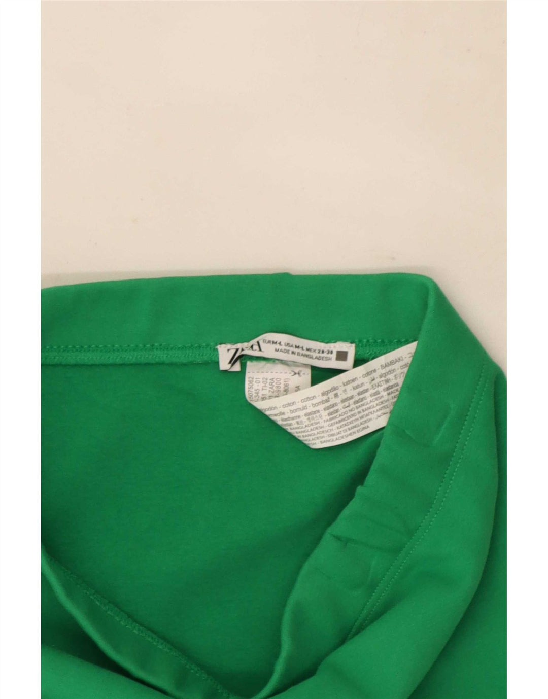Gonna longuette da donna Zara media W28 in cotone verde