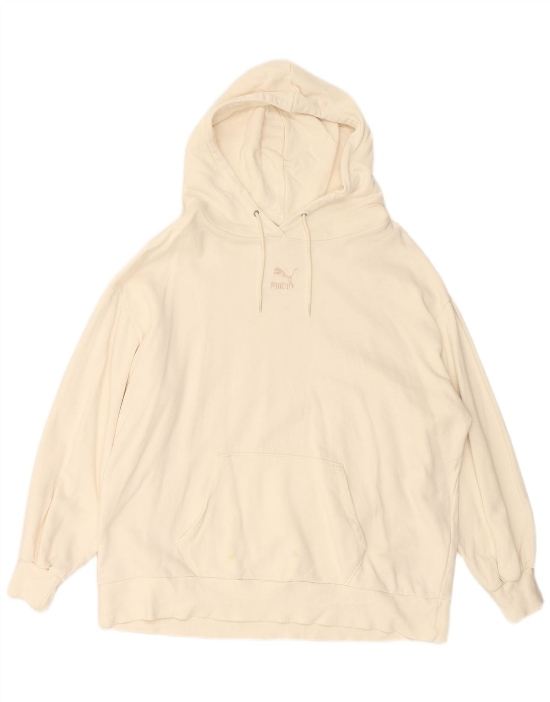 Felpa con cappuccio oversize da donna PUMA UK 14 cotone bianco medio