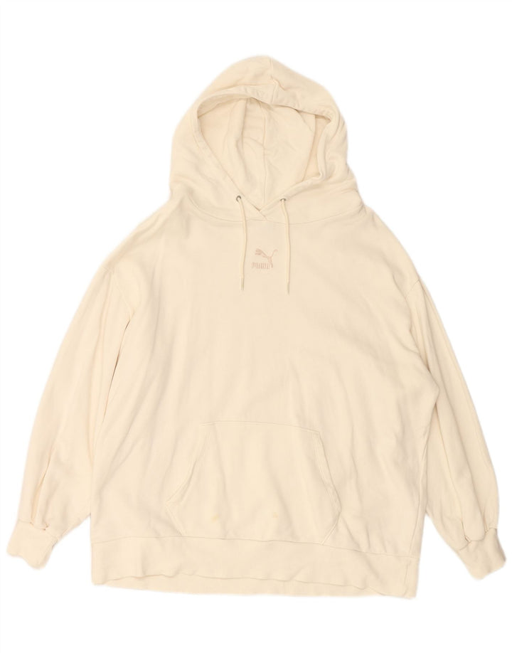 Felpa con cappuccio oversize da donna PUMA UK 14 cotone bianco medio