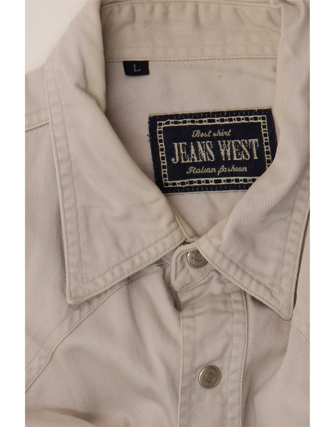 Camicia di jeans vintage da uomo grande beige