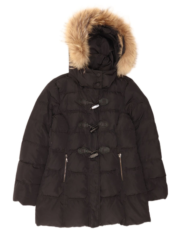 Montgomery imbottito con cappuccio EMME da donna Marella UK 12 poliestere nero medio