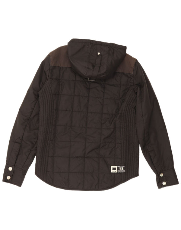 Giacca imbottita con cappuccio grafico da uomo G-STAR UK 40 Large Black Colourblock
