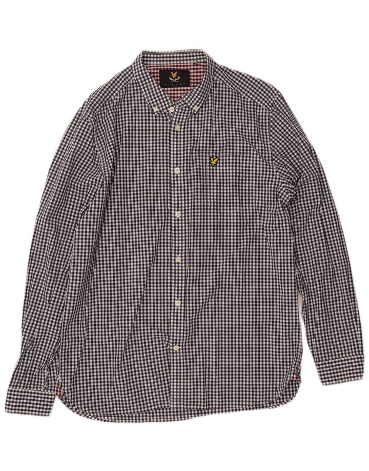 Camicia da uomo LYLE & SCOTT XL in cotone a quadretti blu navy