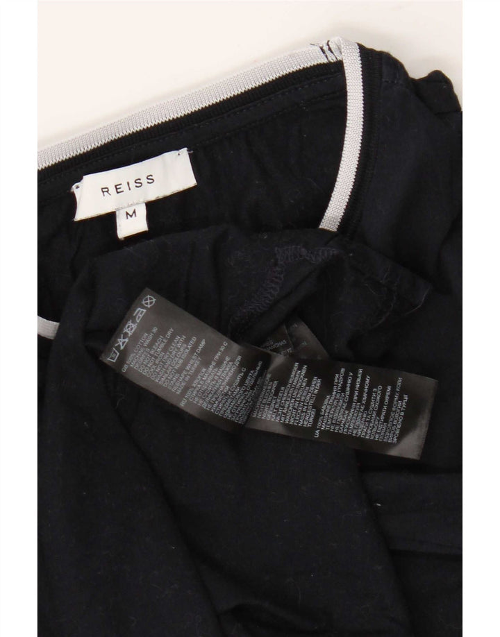 T-shirt regolare da uomo a maniche corte Reiss Top in cotone nero medio