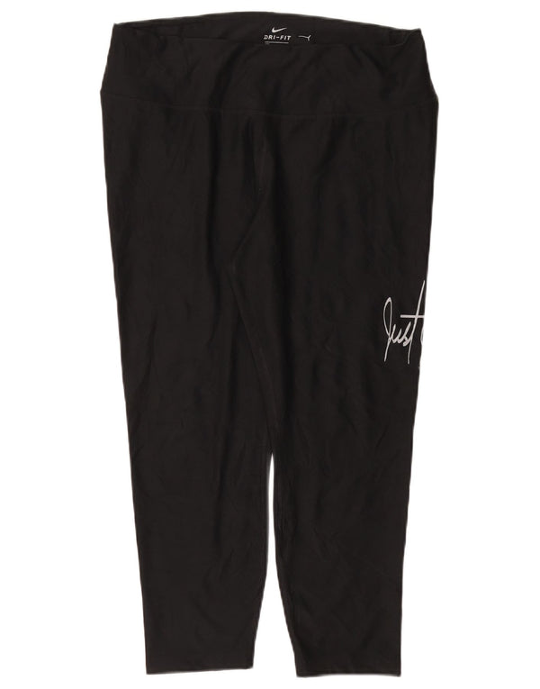 Leggings Capri grafici NIKE da donna Dri Fit UK 18 XL poliestere nero