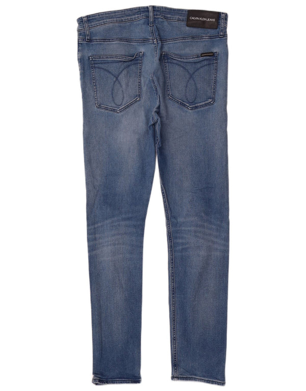 Jeans skinny da uomo Calvin Klein W34 L32 cotone blu