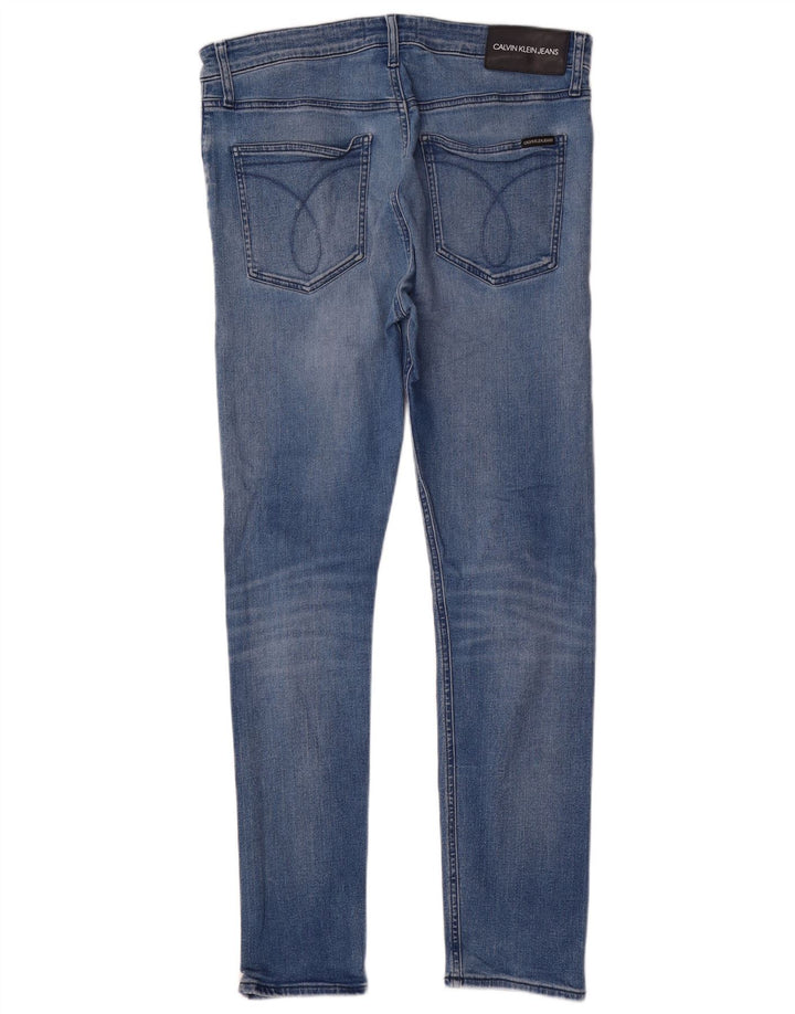 Jeans skinny da uomo Calvin Klein W34 L32 cotone blu