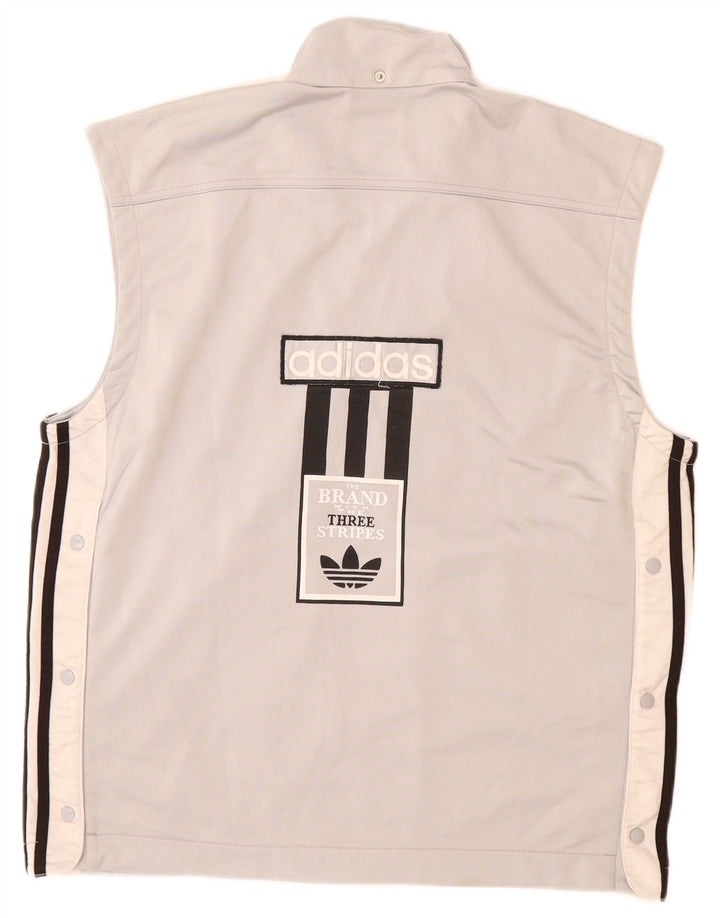 Giacca da ginnastica da uomo con grafica a tre strisce Adidas UK 36/38 piccola grigia