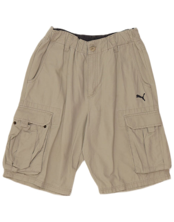 Pantaloncini cargo Puma da uomo medi W32 in cotone grigio