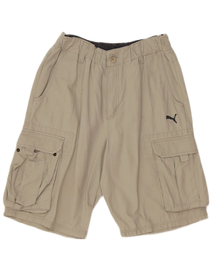 Pantaloncini cargo Puma da uomo medi W32 in cotone grigio