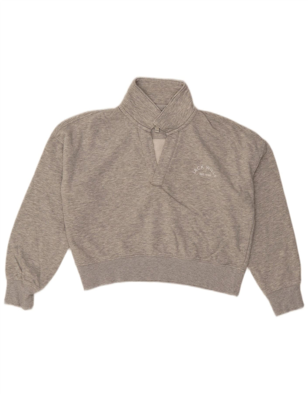 Felpa oversize corta da donna Jack Wills UK 8 piccola grigia chiazzata