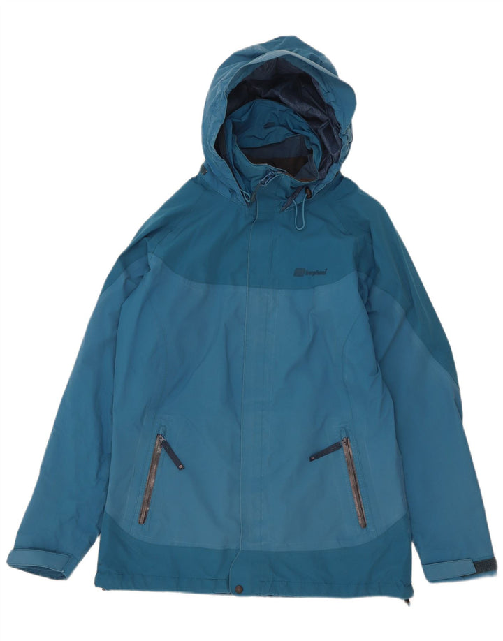 Giacca antipioggia oversize con cappuccio da donna Berghaus UK 10 Small Blue Colourblock