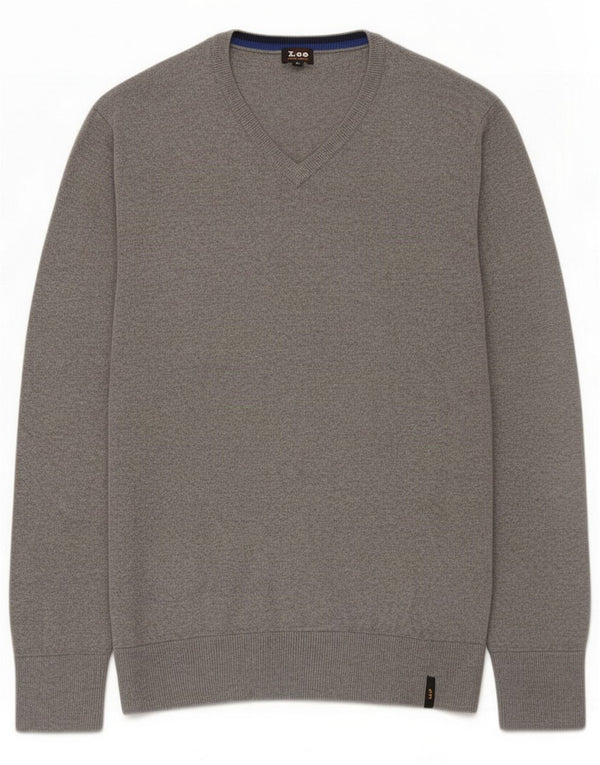 Lee Maglione da uomo con scollo a V in cotone grigio medio