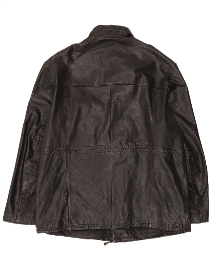 Giacca in pelle vintage da uomo UK 42 XL in pelle nera