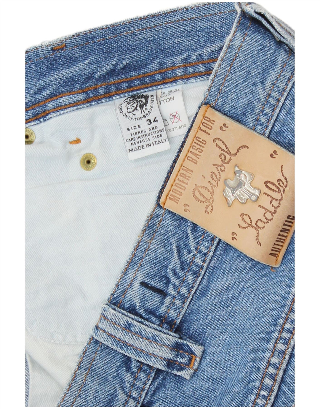 Jeans dritti da uomo Diesel W34 L32 Blu