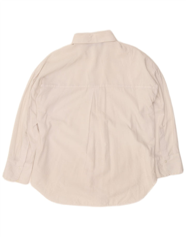 Camicia oversize da donna ZARA UK 10 piccola in cotone bianco