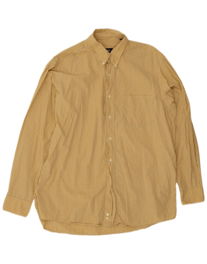 Camicia da uomo Hugo Boss a quadri gialli grandi