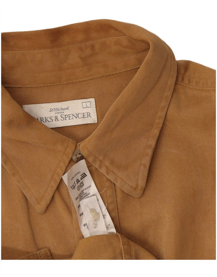 Camicia Marks & Spencer da uomo grande in Lyocell beige