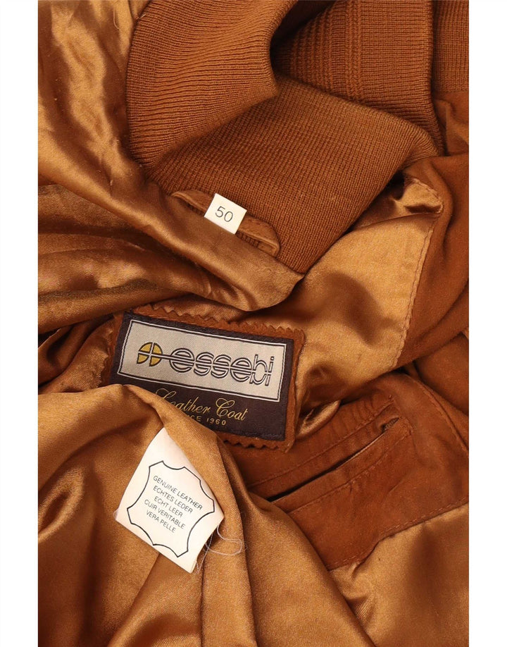 Giubbotto bomber in pelle scamosciata da uomo Essebi EU 50 Large in pelle beige