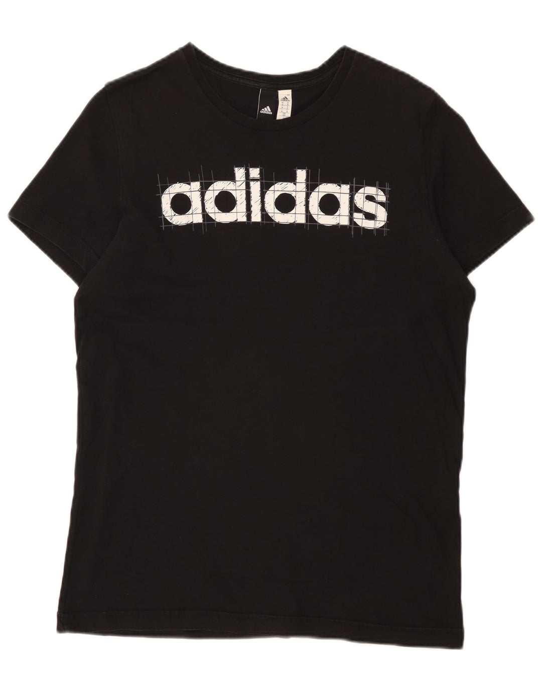 T-shirt grafica da uomo Adidas Top in cotone nero medio